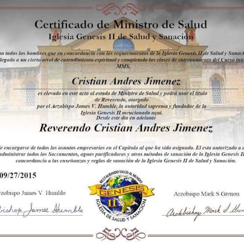 Distribuidores MMS Ecuador Autorizados por Jim Humble